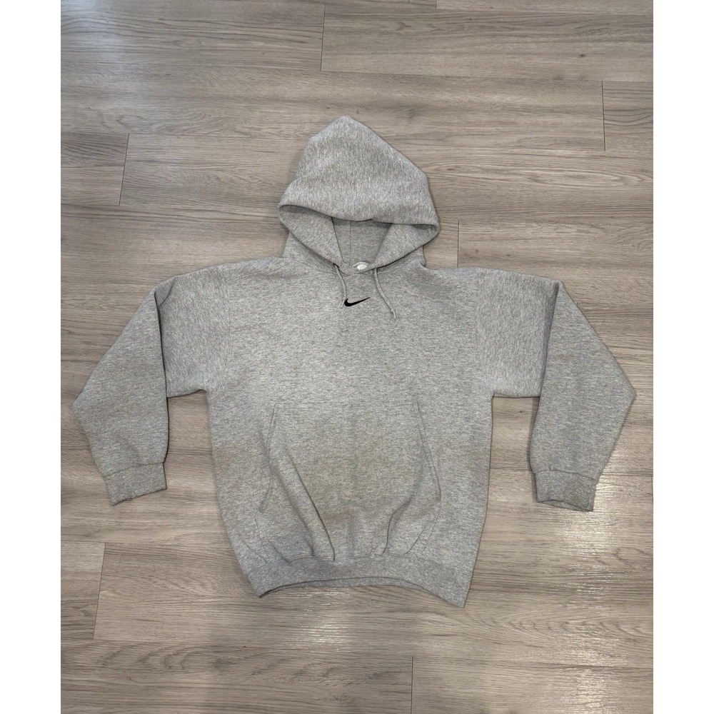 Vtg Nike Center Swoosh Hoodie Men's Size Small Grey Pullover USA‎ Made